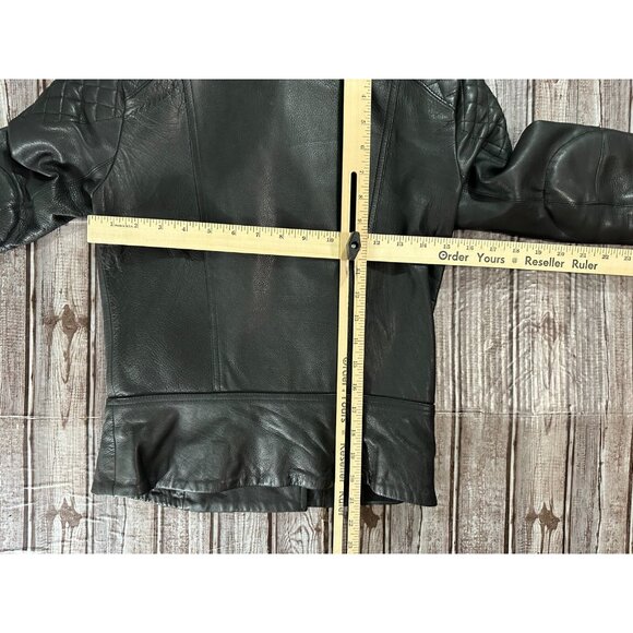 A.L.C. Leather Baby Calf Moto Biker Jacket coat Sz 0 color Black NWOT - Picture 6 of 7